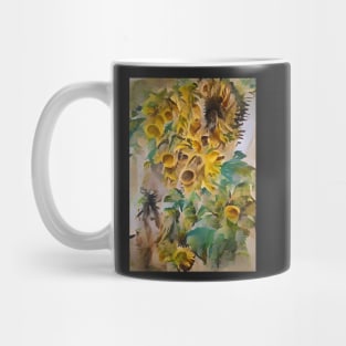 DREAMY WATERCOLOR SUNFLOWER BEIGE BACKGROUND Mug